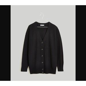 Madewell NEW Womens XS Black Harlow V Neck Cardigan Sweater NM610